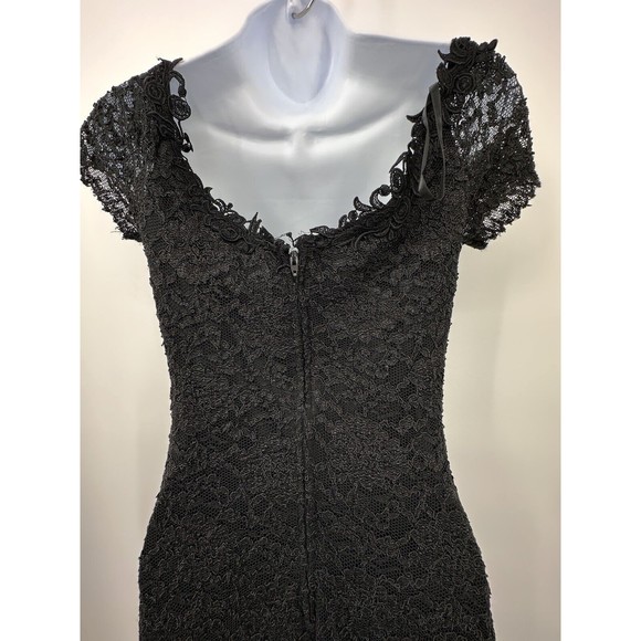 Susan Roselli for Vijack Black Sequin Lace  New Years Party Vintage Dress 7-8 - Picture 11 of 16